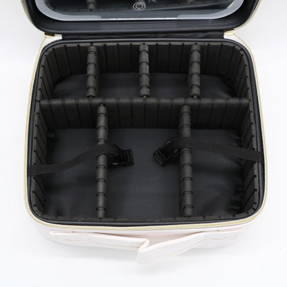 Дорожня косметичка з LED дзеркалом (26х23х11см), Білий / Органайзер валіза для косметики