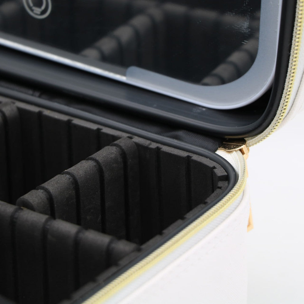 Дорожня косметичка з LED дзеркалом (26х23х11см), Білий / Органайзер валіза для косметики