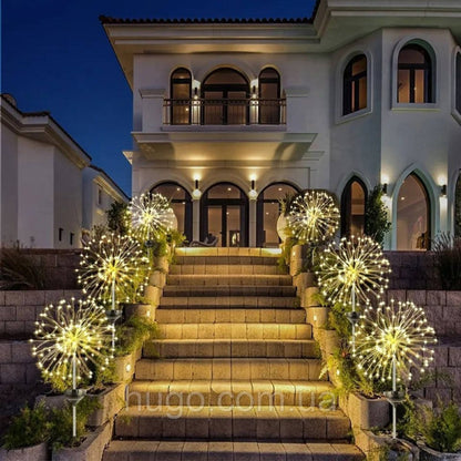 Ліхтар садовий "Феєрверк" на сонячній батареї 2шт, 60LED, ShowTime / Газонний ліхтар від сонячної енергії