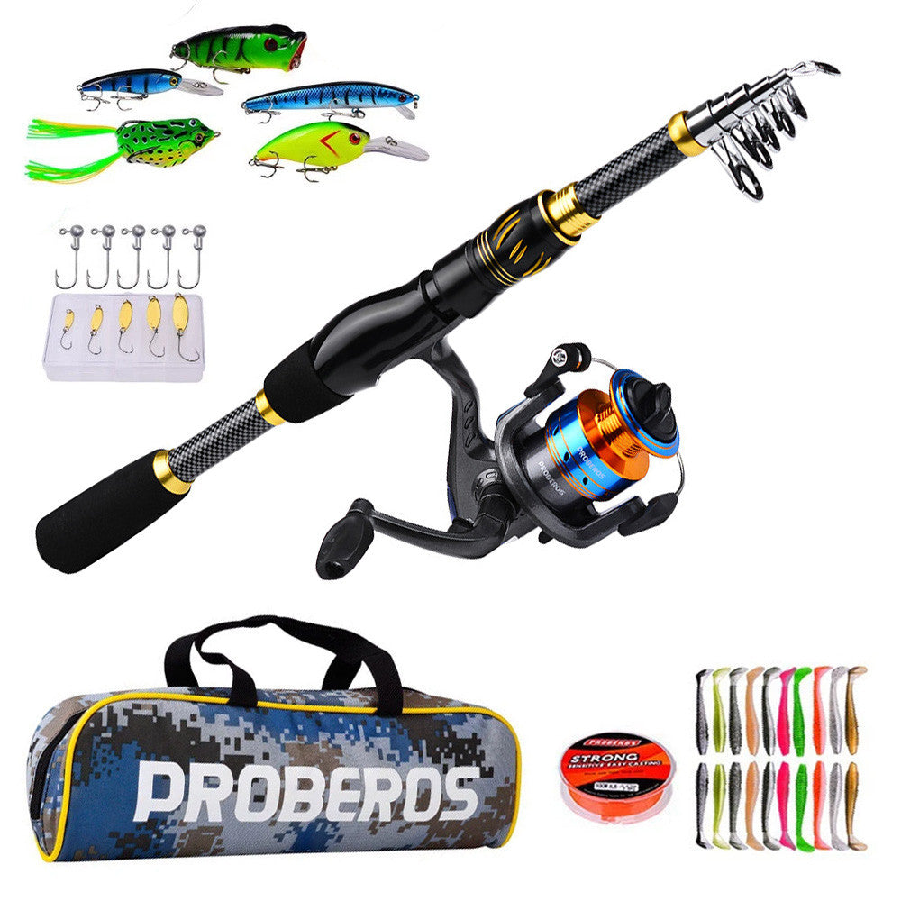 Риболовний набір з вудкою 2,4м + чохол / Універсальний набір для риболовлі / Телескопічна вудка