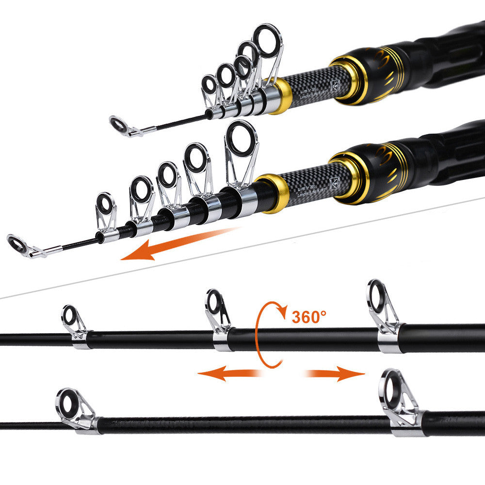 Риболовний набір з вудкою 2,4м + чохол / Універсальний набір для риболовлі / Телескопічна вудка