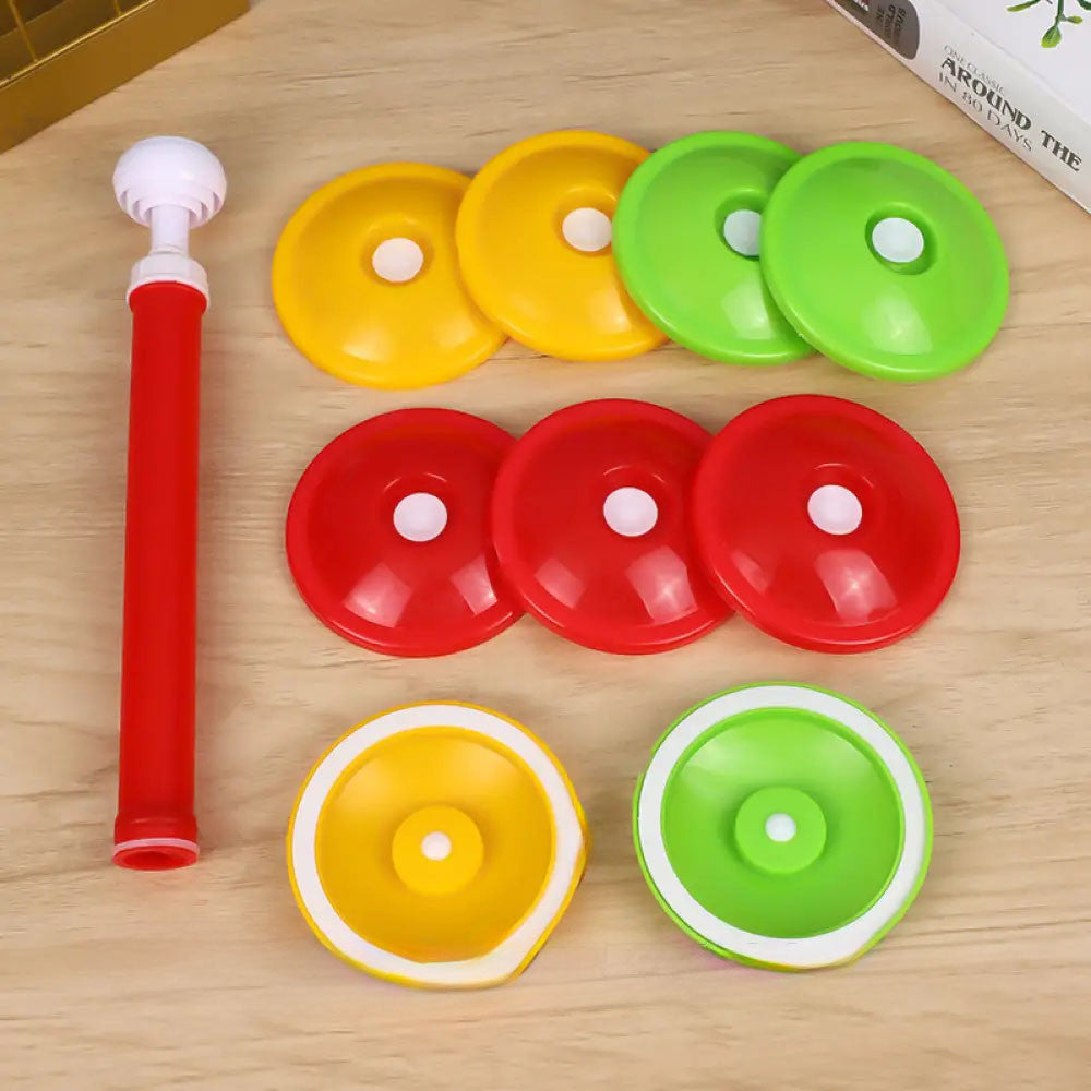 Вакуумні кришки для консервації 9шт + насос / Набір для консервації / Вакуумна система / Кришки вакуумні