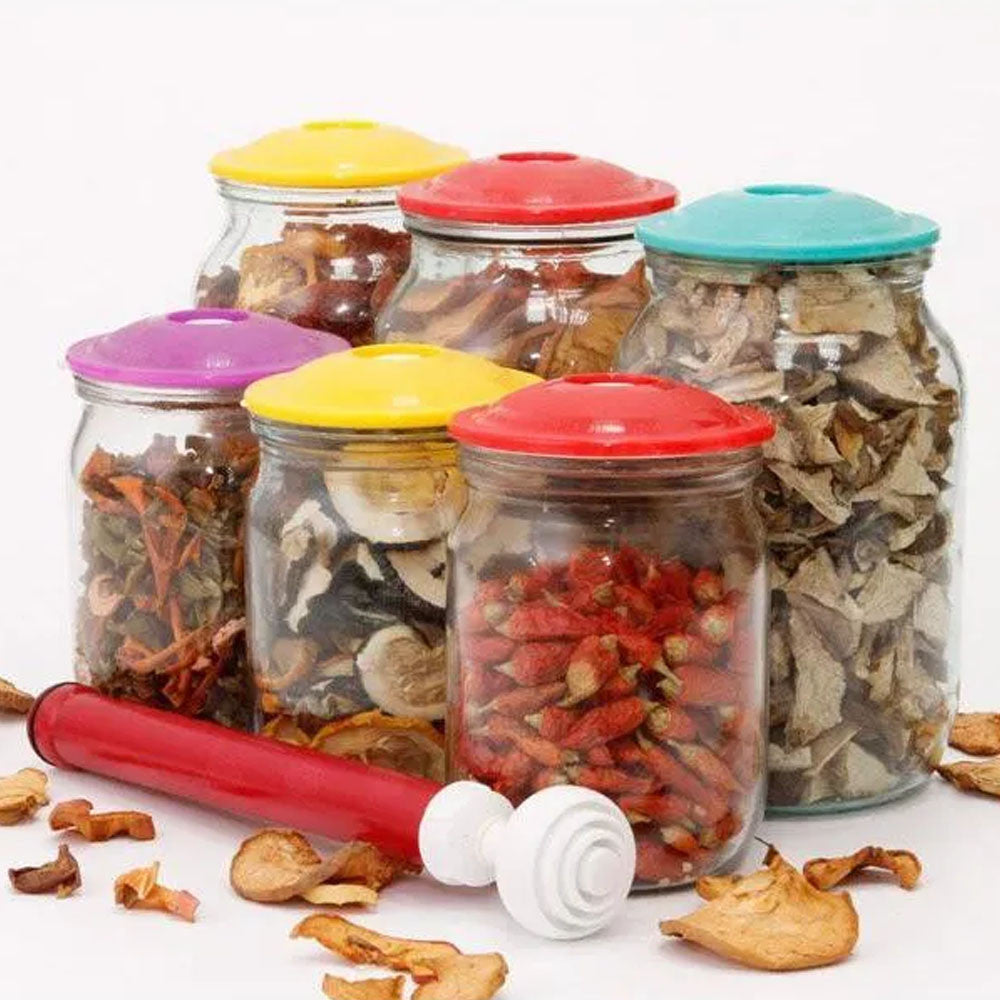 Вакуумні кришки для консервації 9шт + насос / Набір для консервації / Вакуумна система / Кришки вакуумні