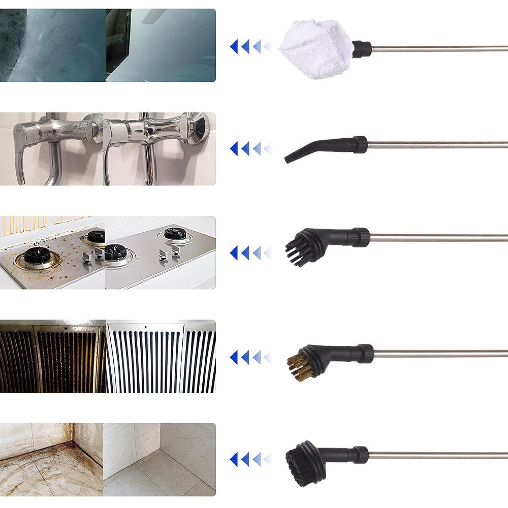 Багатофункціональний пароочисник + 7 насадок, 1,2л, 2500Вт / Ручний пароочисник для прибирання