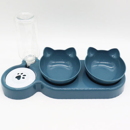 Подвійна миска для кота з автоматичною поїлкою 500 мл / Миска з поїлкою для котів / Тарілка для собаки