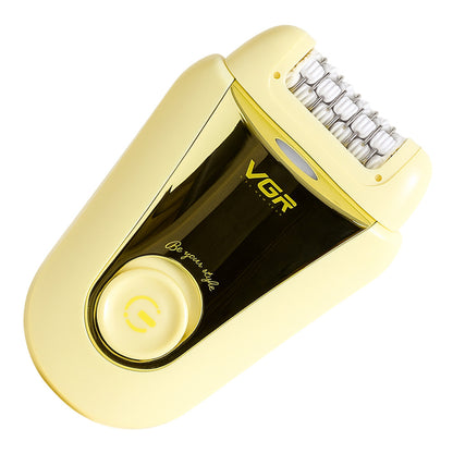 Акумуляторний епілятор, 2 насадки, з USB, V-758, Золотистий / Електроепілятор / Електробритва жіноча / Депілятор для ніг