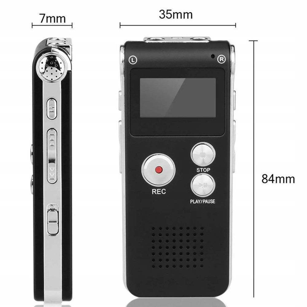 Цифровий диктофон з голосовою активацією та дисплеєм, 8 Гб, MP3, від USB / Міні диктофон портативний