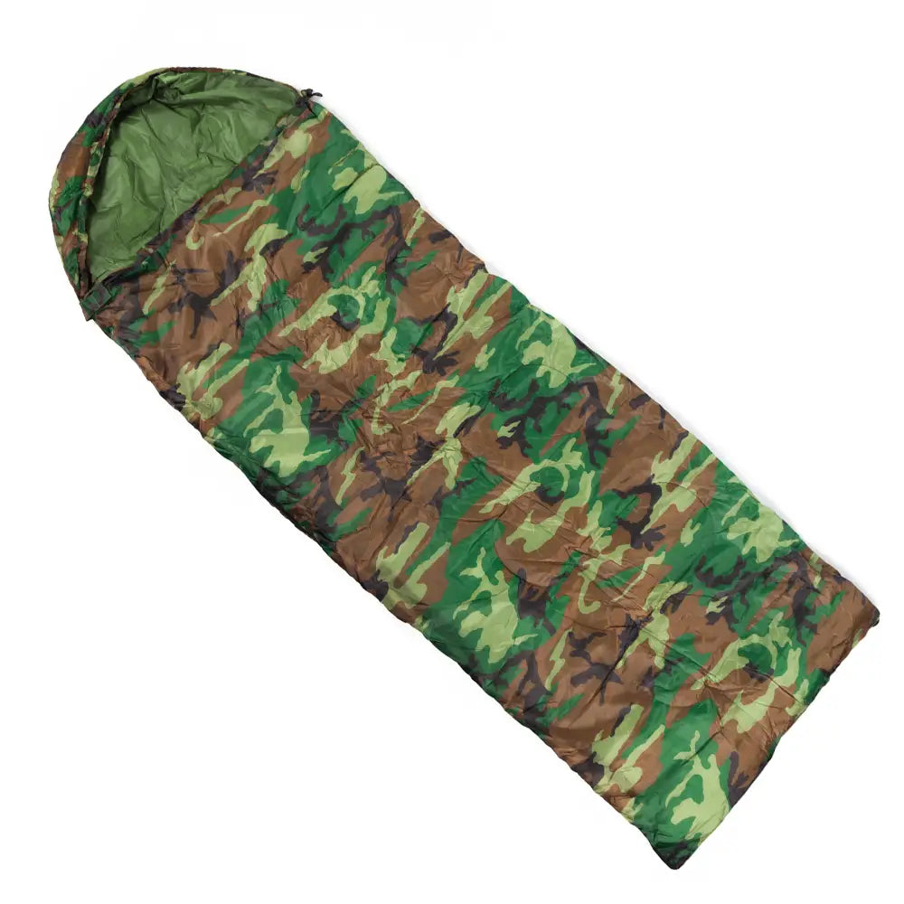 Зимовий спальний мішок з капюшоном до -20°С, 220х70см, Камуфляж / Утеплений спальник-ковдра в похід