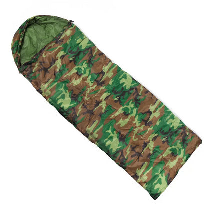 Зимовий спальний мішок з капюшоном до -20°С, 220х70см, Камуфляж / Утеплений спальник-ковдра в похід