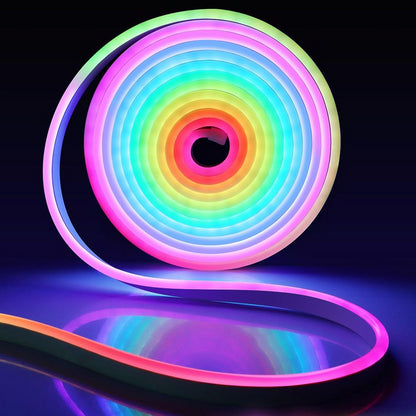 Розумна неонова стрічка RGB від USB, 5м, з Bluetooth + Пульт, SFK-11 / Гнучка світлодіодна стрічка / Гнучкий неон