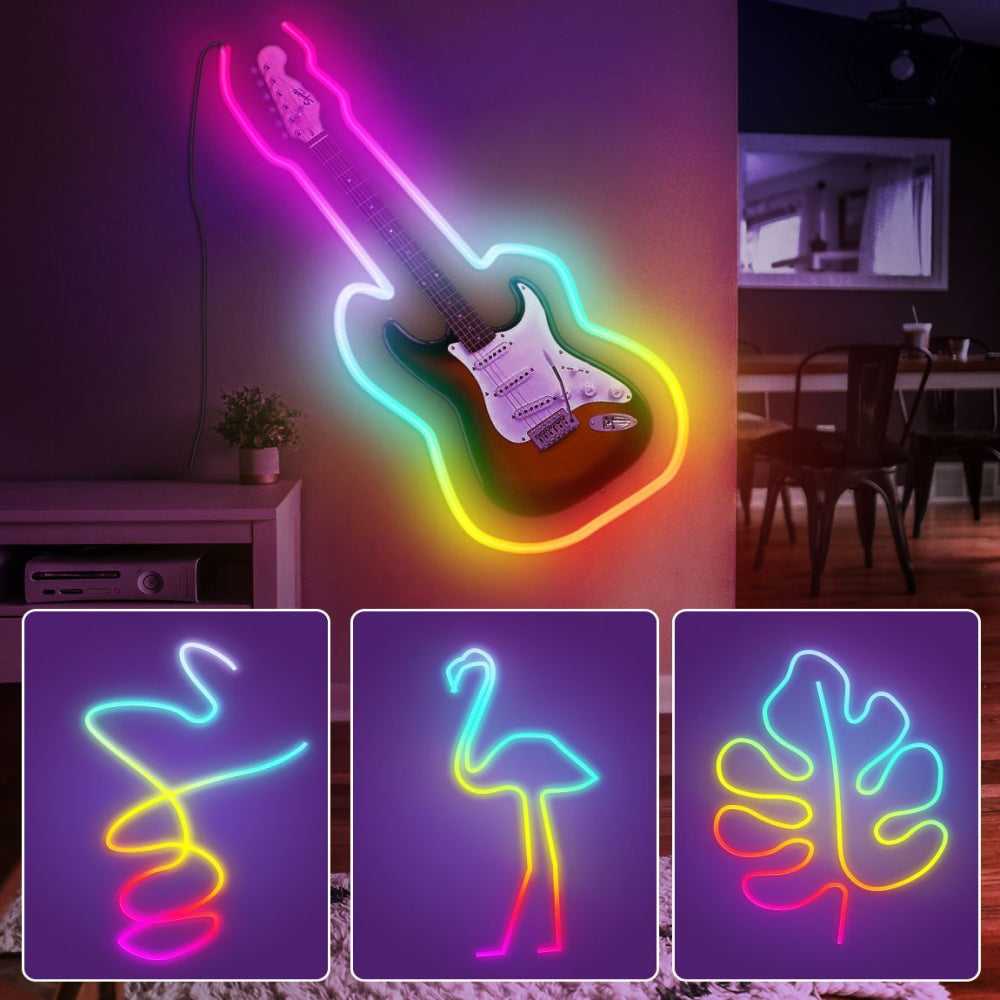 Розумна неонова стрічка RGB від USB, 5м, з Bluetooth + Пульт, SFK-11 / Гнучка світлодіодна стрічка / Гнучкий неон