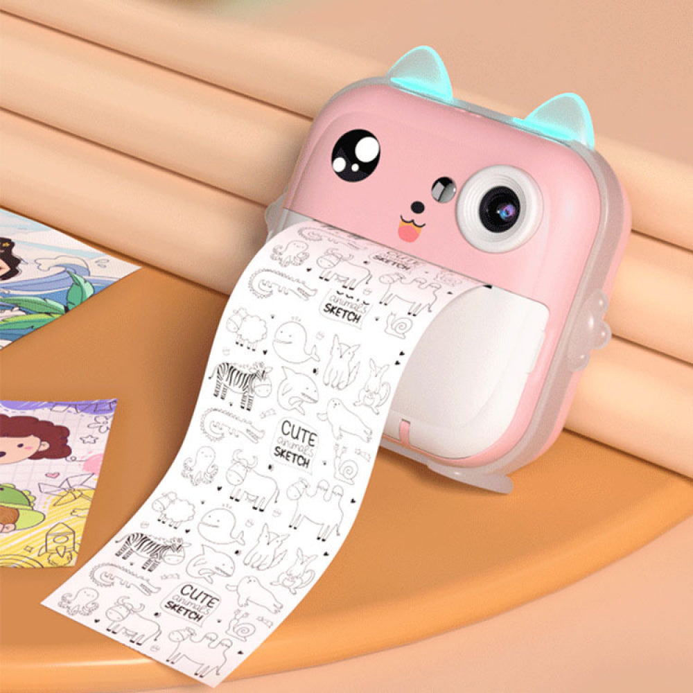 Дитяча камера миттєвого друку 24Мп, от USB +2 рулони паперу, Q5, Рожевий / Камера моментального друку