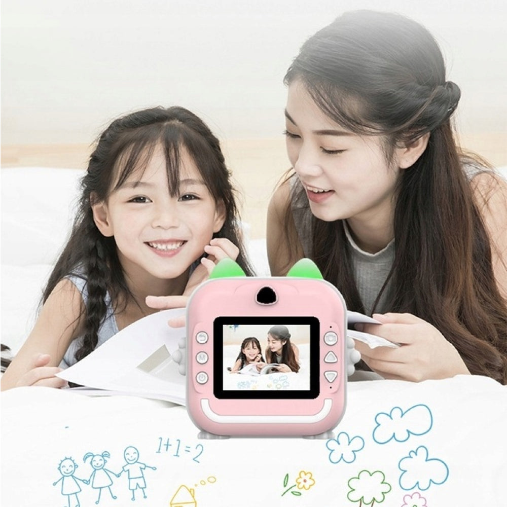 Дитяча камера миттєвого друку 24Мп, от USB +2 рулони паперу, Q5, Рожевий / Камера моментального друку