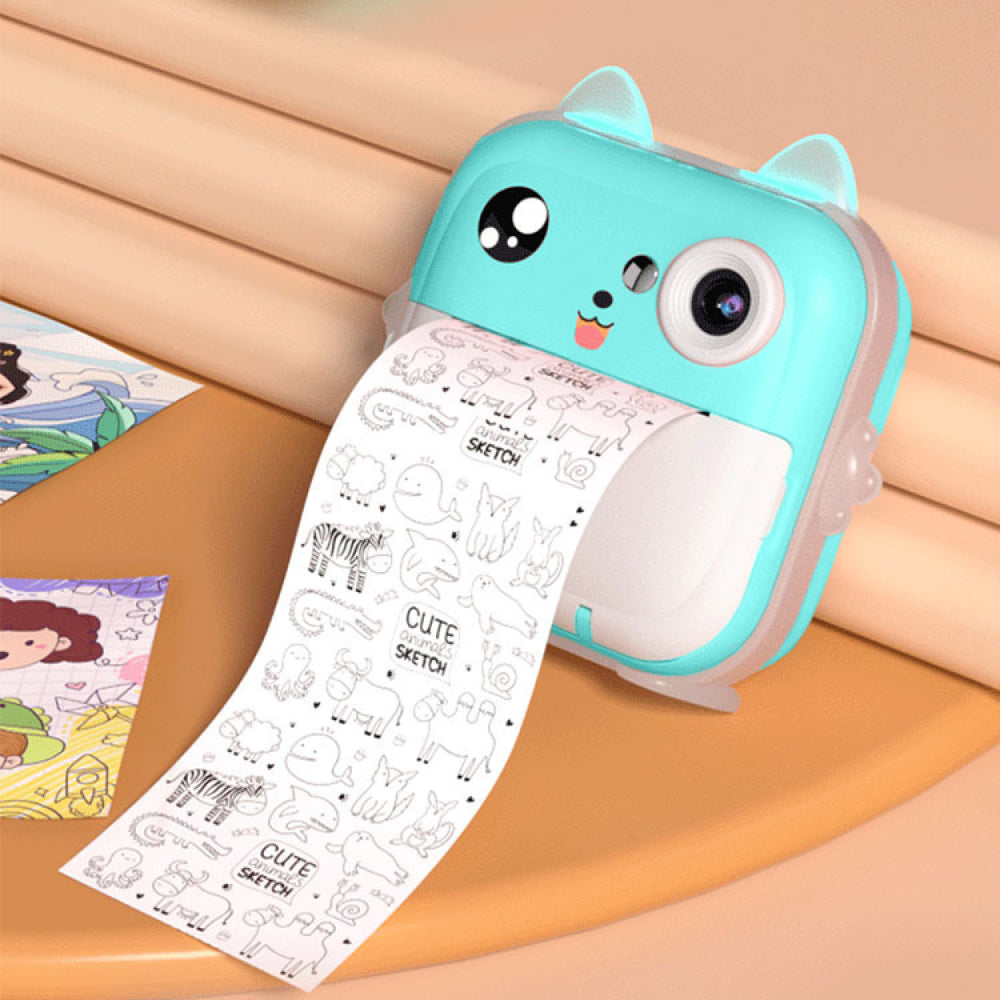 Дитяча камера миттєвого друку 24Мп, USB + 2 рулона паперу, Q5, Блакитний / Цифровий фотоапарат для дітей