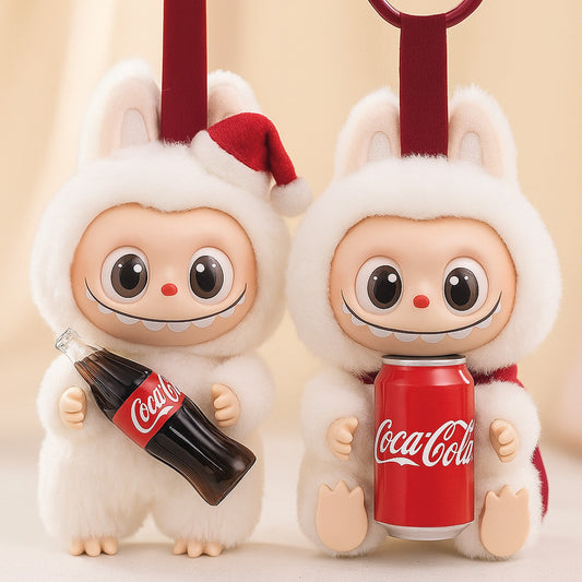 М'яка іграшка-брелок Labubu "Coca-Cola", 17см, Сюрприз / Плюшева фігурка Лабубу / Іграшка сюрприз Labubu