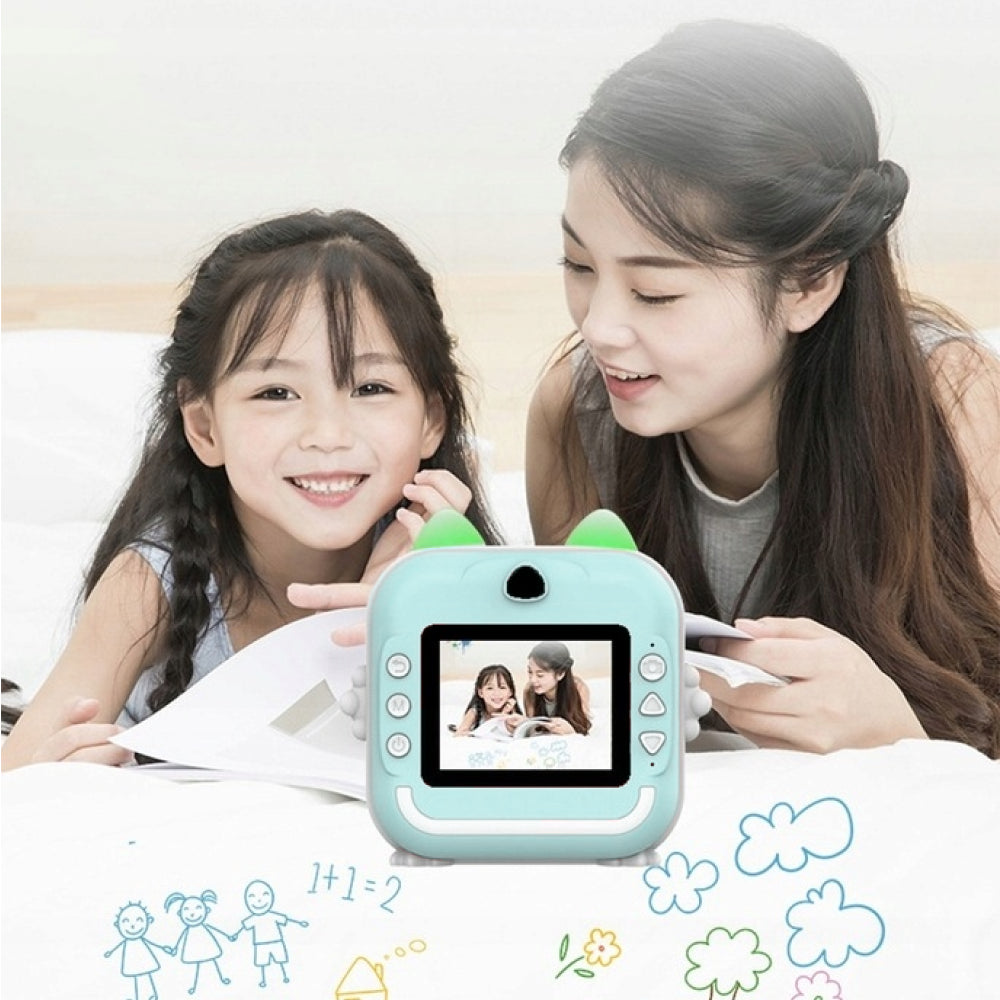 Дитяча камера миттєвого друку 24Мп, USB + 2 рулона паперу, Q5, Блакитний / Цифровий фотоапарат для дітей