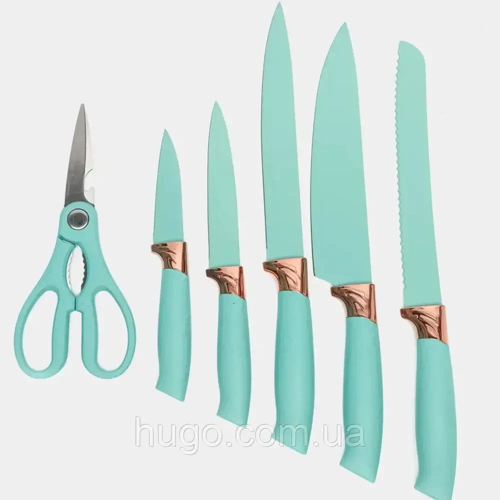 Набір кухонного приладдя, 19 предметів Kitchen Set, Бірюзовий / Силіконовий набір для кухні