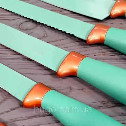 Набір кухонного приладдя, 19 предметів Kitchen Set, Бірюзовий / Силіконовий набір для кухні