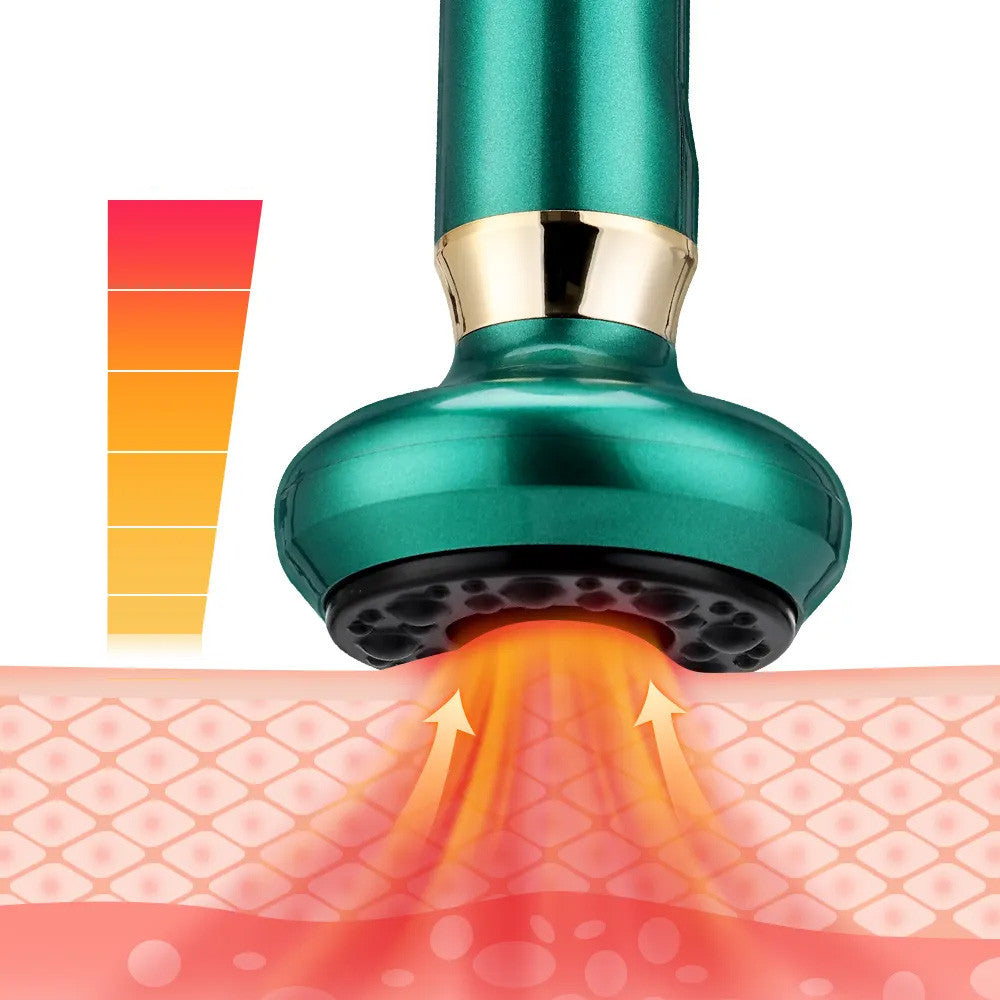 Вакуумний масажер від целюліту з підігрівом та USB, 12 режимів, Зелений / Антицелюлітний масажер для тіла