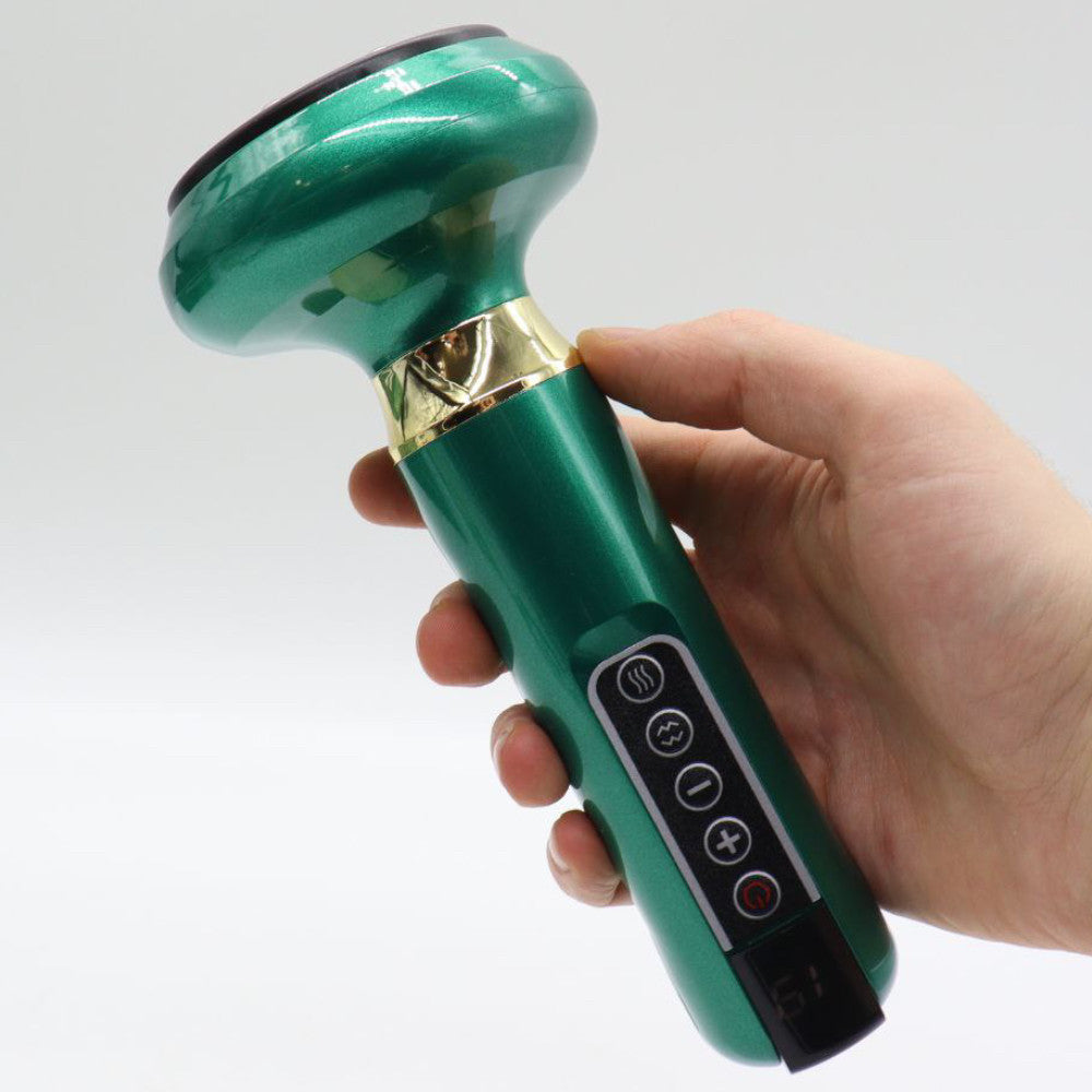 Вакуумний масажер від целюліту з підігрівом та USB, 12 режимів, Зелений / Антицелюлітний масажер для тіла