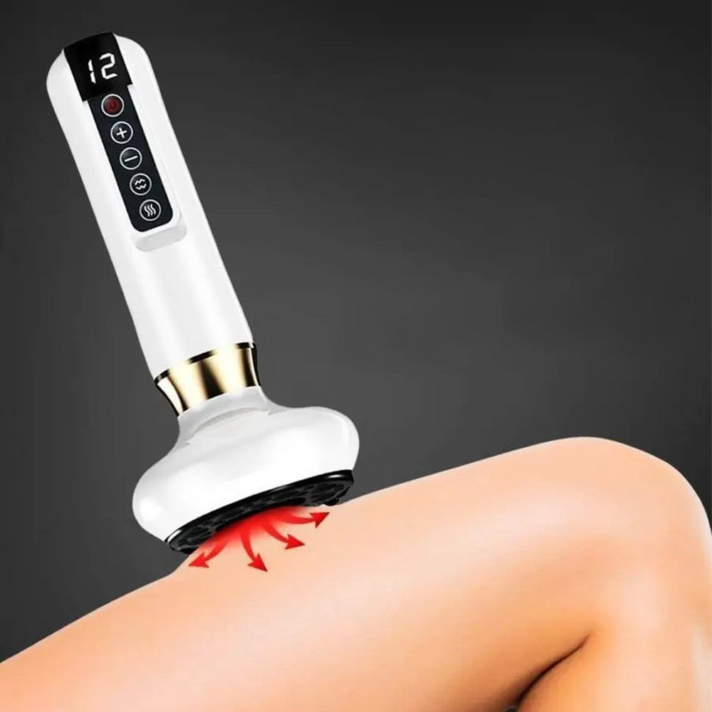 Вакуумний масажер від целюліту з підігрівом та USB, 12 режимів, Білий / Антицелюлітний масажер для тіла