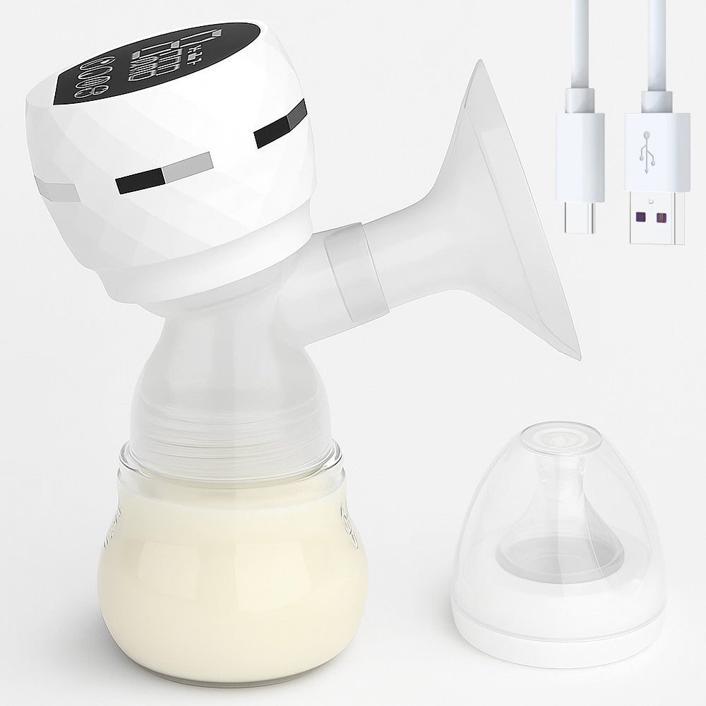 Електричний молоковідсмоктувач з LED-дисплеєм, 180мл, USB, Білий / Бездротовий зціджувач для грудного молока