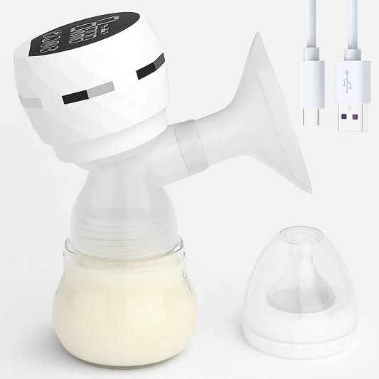 Електричний молоковідсмоктувач з LED-дисплеєм, 180мл, USB, Білий / Бездротовий зціджувач для грудного молока