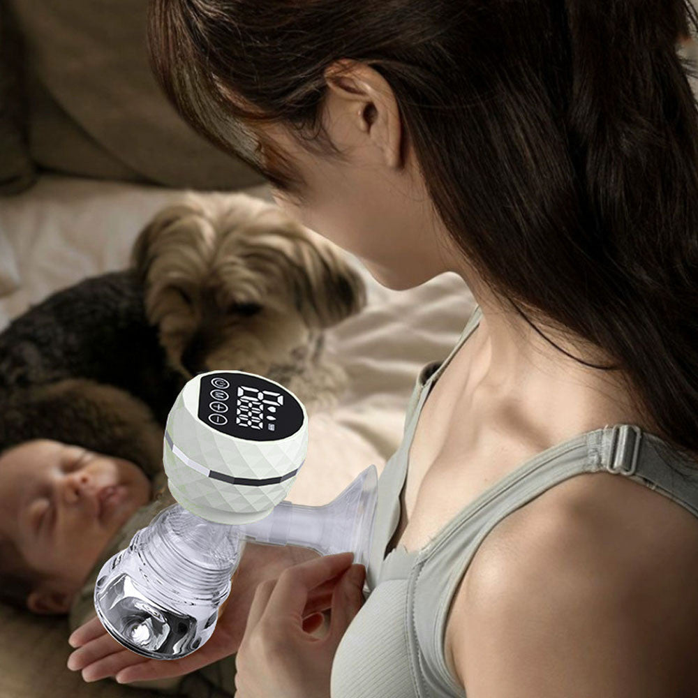 Електричний молоковідсмоктувач з LED-дисплеєм, 180мл, USB, Білий / Бездротовий зціджувач для грудного молока