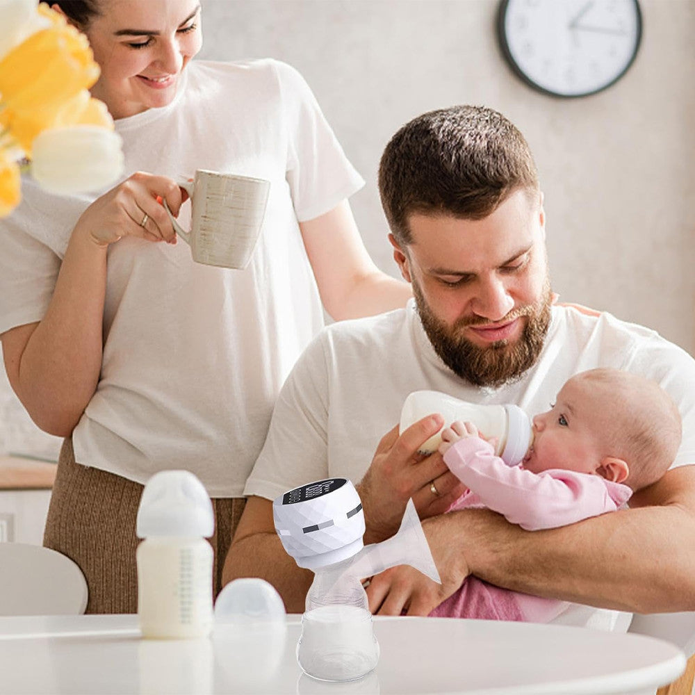 Електричний молоковідсмоктувач з LED-дисплеєм, 180мл, USB, Білий / Бездротовий зціджувач для грудного молока