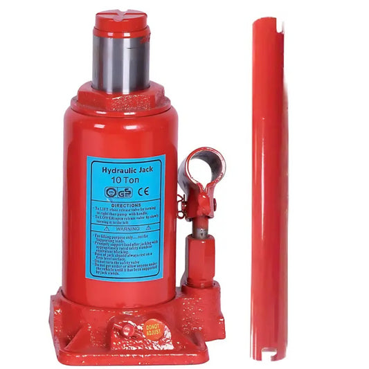 Домкрат гідравлічний 10 тонн для авто / Сталевий однократний домкрат / Пляшковий домкрат