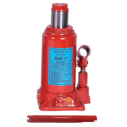 Домкрат гідравлічний 10 тонн для авто / Сталевий однократний домкрат / Пляшковий домкрат