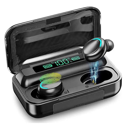 Бездротові навушники з функцією павербанка, 2000мАг, TWS BTH-F9-5 / Вакуумні навушники / Бездротові навушники