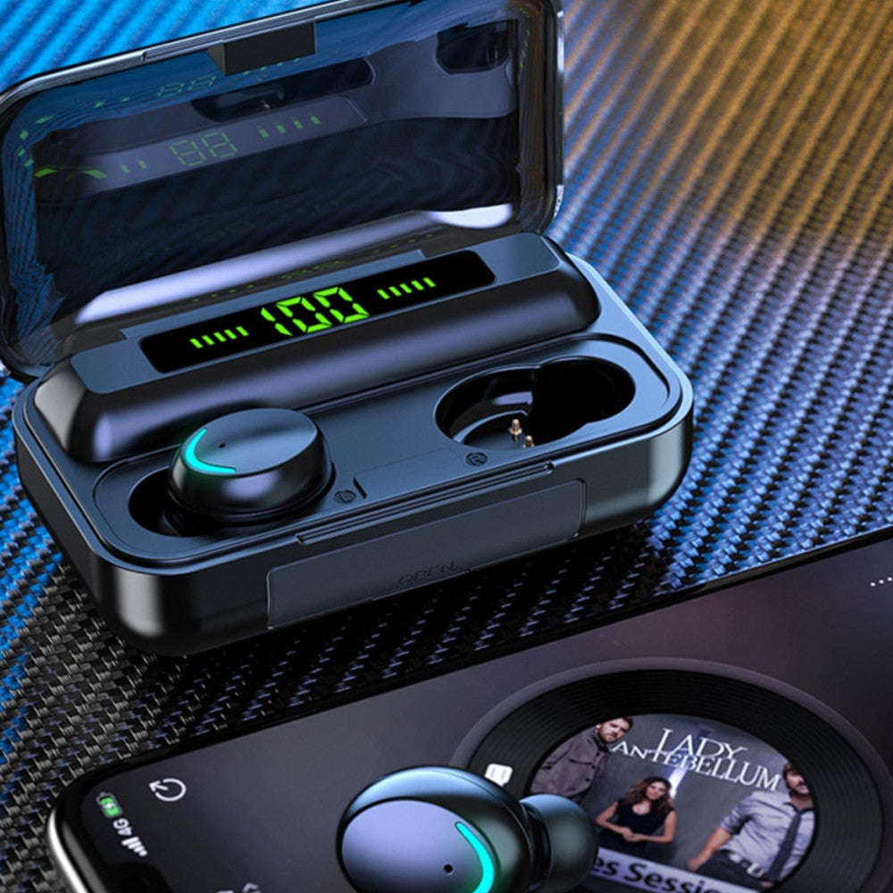 Бездротові навушники з функцією павербанка, 2000мАг, TWS BTH-F9-5 / Вакуумні навушники / Бездротові навушники