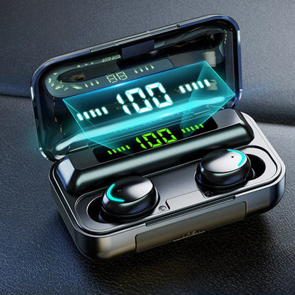 Бездротові навушники з функцією павербанка, 2000мАг, TWS BTH-F9-5 / Вакуумні навушники / Бездротові навушники
