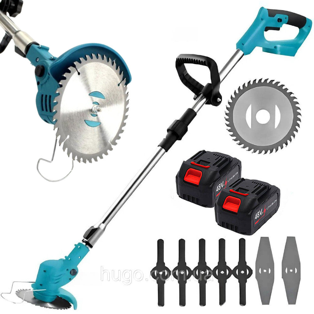 Акумуляторна газонокосарка + 2 АКБ 36V, Lawn mower / Газонокосарка електрична / Тример для кущів і трави