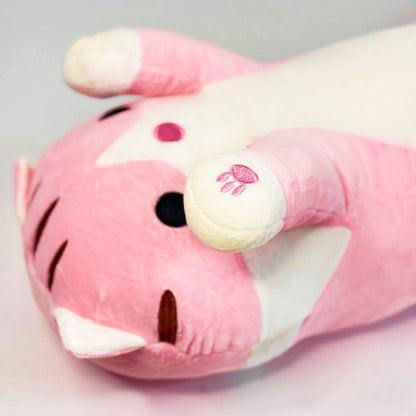 М'яка іграшка подушка Кіт Батон, 130 см, Рожевий / Подушка обіймашка / М'яка іграшка антистрес