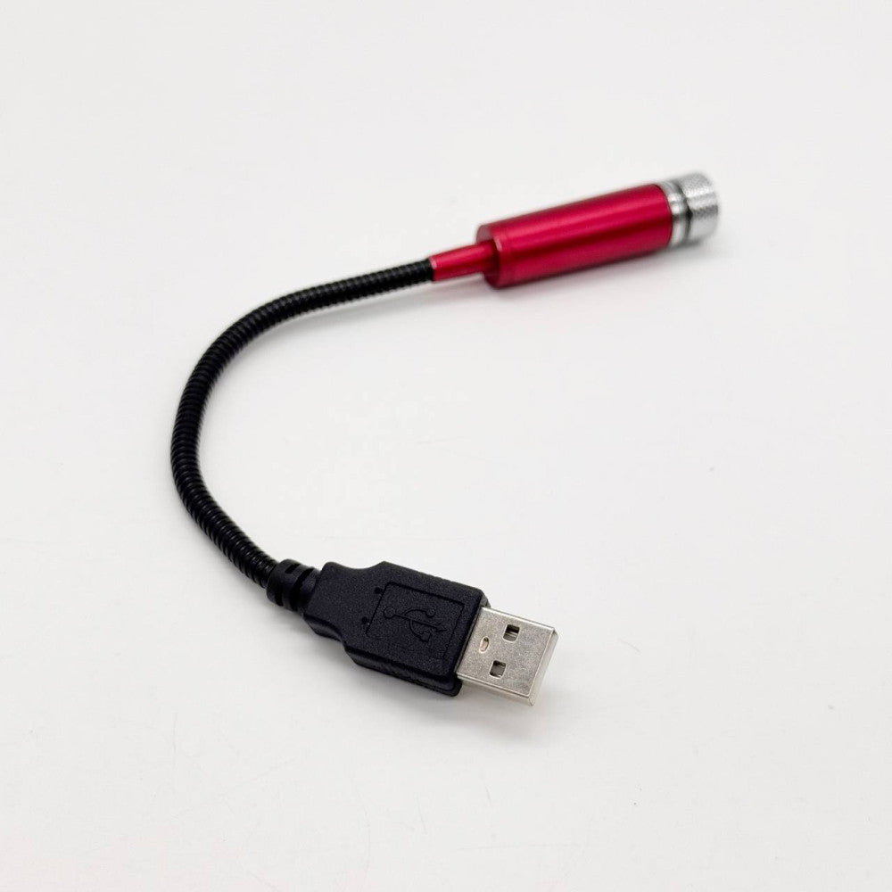Лазерний проектор в машину від USB, STAR DL190, Червоний / Міні підсвічування для салону авто / Червоне зоряне небо в авто
