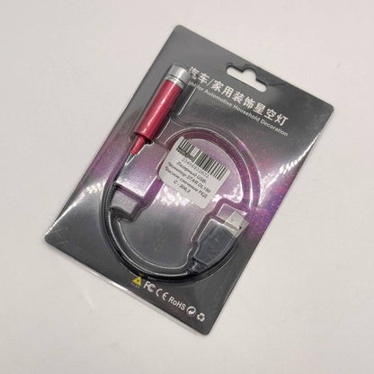 Лазерний проектор в машину від USB, STAR DL190, Червоний / Міні підсвічування для салону авто / Червоне зоряне небо в авто