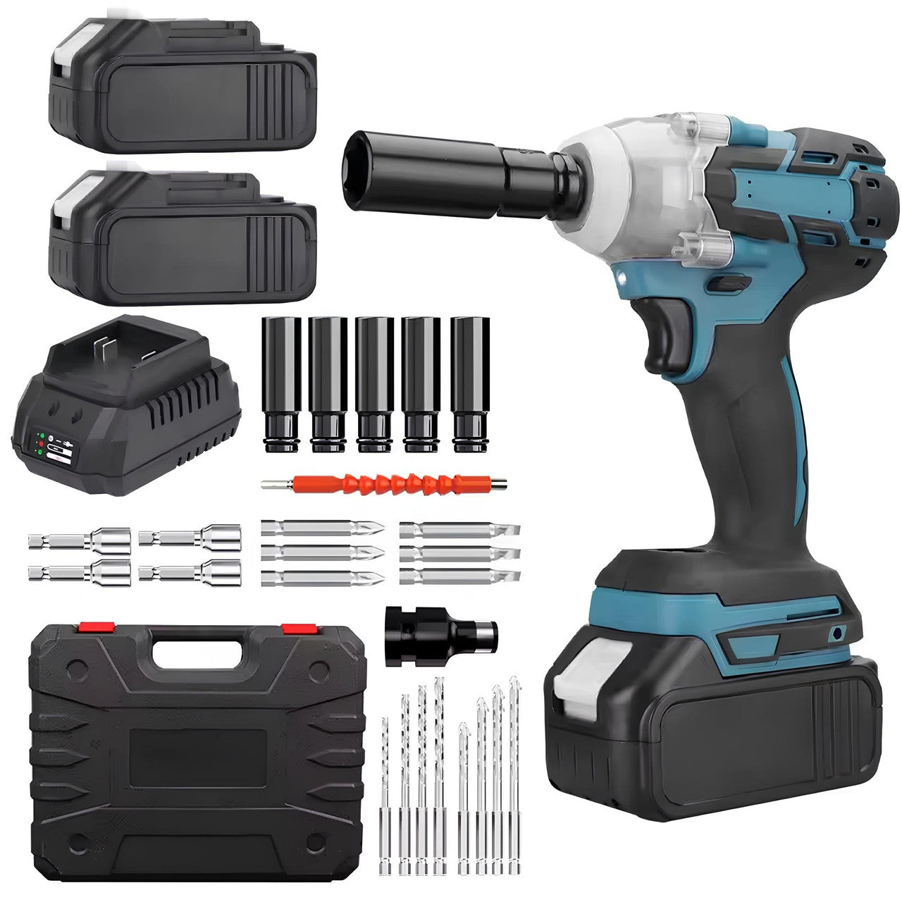 Акумуляторний шуруповерт 48W з набором інструментів та 2 акумуляторами / Гайковерт / Ударний шуруповерт