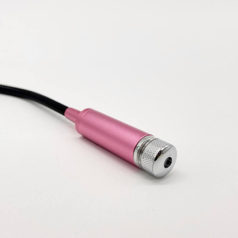 Лазерний проектор у машину від USB, STAR DL190, Рожевий / Міні підсвічування для салону авто / Червоне зоряне небо в авто