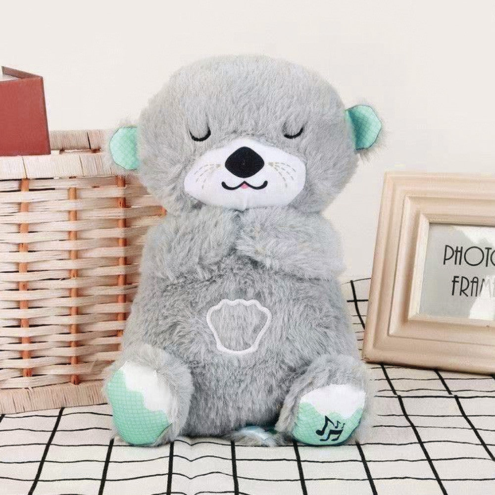 М'яка іграшка-нічник Дихаюча видра (30см), від батарейок / Іграшка дихаюча видра / Нічник для сну видра