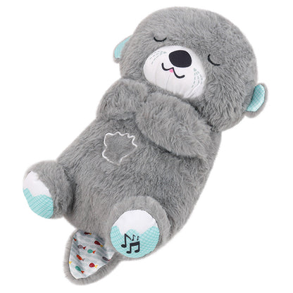 М'яка іграшка-нічник Дихаюча видра (30см), від батарейок / Іграшка дихаюча видра / Нічник для сну видра