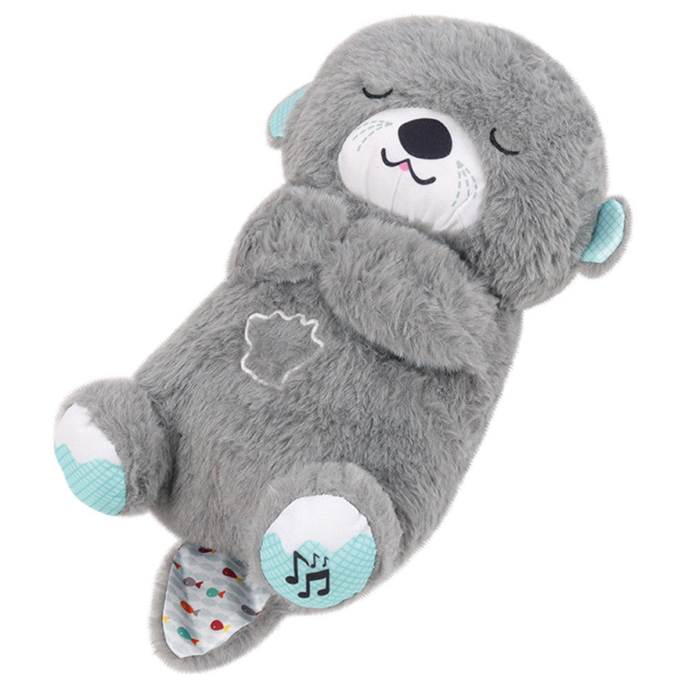 М'яка іграшка-нічник Дихаюча видра (30см), від батарейок / Іграшка дихаюча видра / Нічник для сну видра