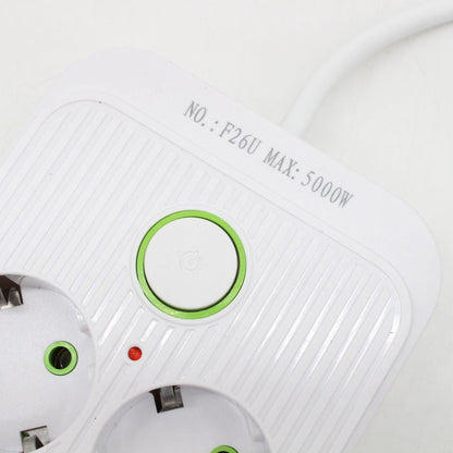 Мережевий фільтр-подовжувач 5м, 10 розеток 220В+4 USB+1 Type-C, Тк-15, Білий / Подовжувач з вимикачем / Мережевий фільтр
