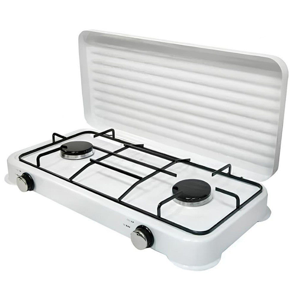 Газова плита настільна 2-х конфоркова SGS-6002, біла / Настільна двоконфоркова плита