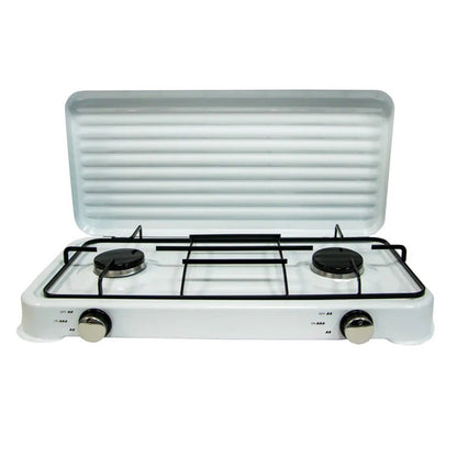 Газова плита настільна 2-х конфоркова SGS-6002, біла / Настільна двоконфоркова плита