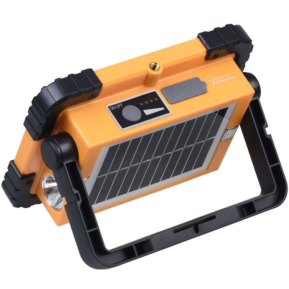 Ліхтар прожектор із сонячною батареєю, PowerBank + 2 лампочки, JN-901 / Акумуляторний прожектор переносний