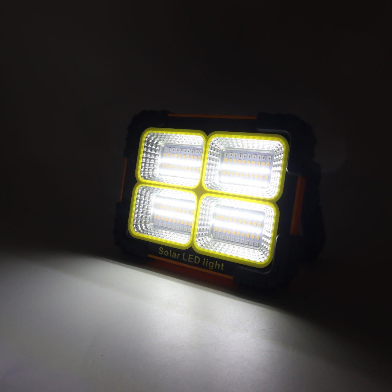 Ліхтар прожектор із сонячною батареєю, PowerBank + 2 лампочки, JN-901 / Акумуляторний прожектор переносний