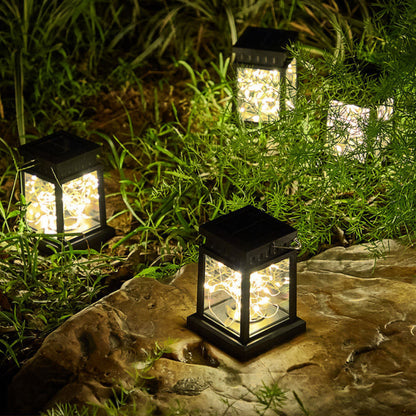 Вуличний підвісний ліхтар на сонячній батареї 12,5х9см, Теплий білий / Садовий світильник декоративний