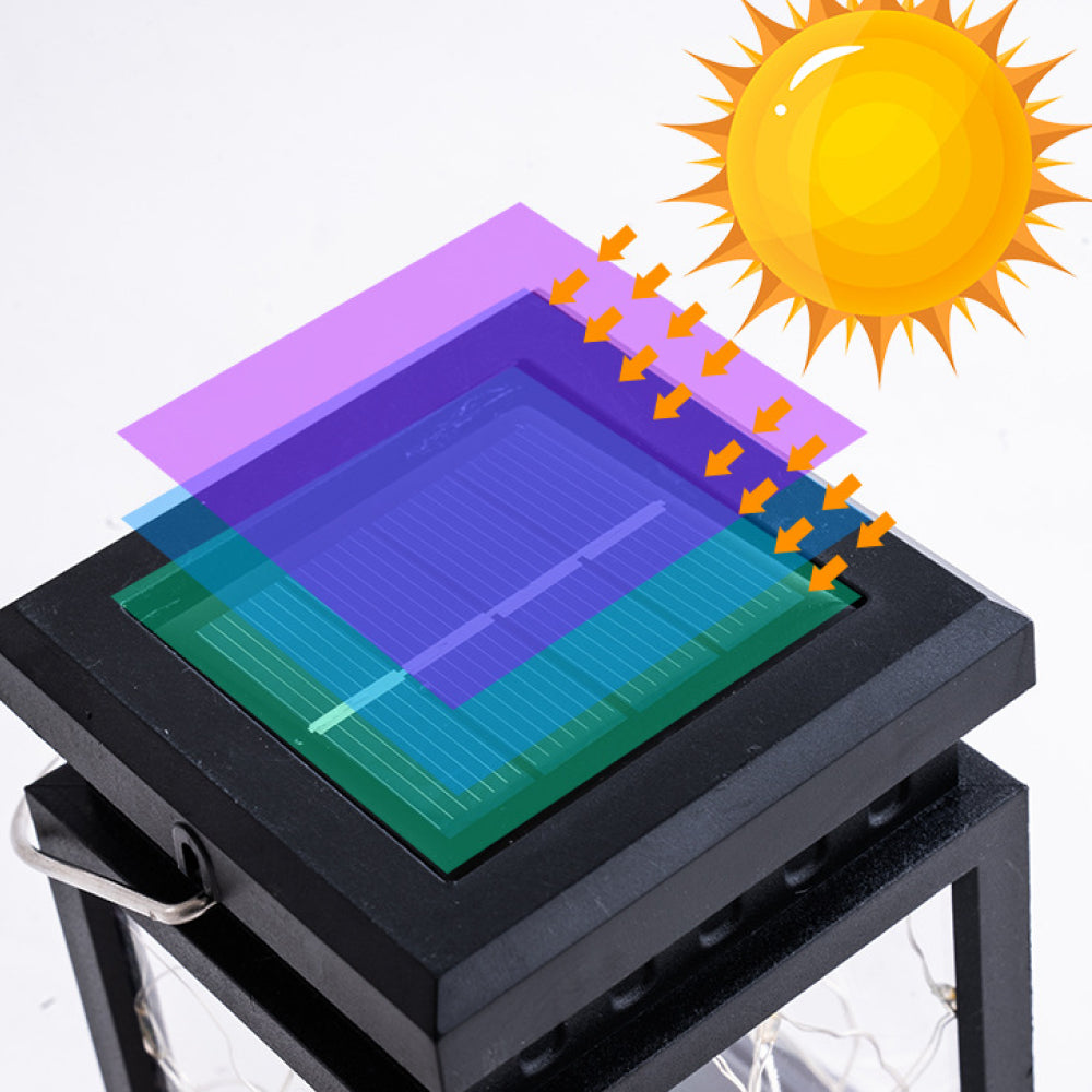 Вуличний підвісний ліхтар на сонячній батареї 12,5х9см, Теплий білий / Садовий світильник декоративний